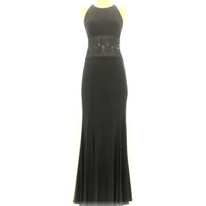 NEW W/Flaw Avery G 2 Full Length Formal Dress Sheer Back Waist Detail